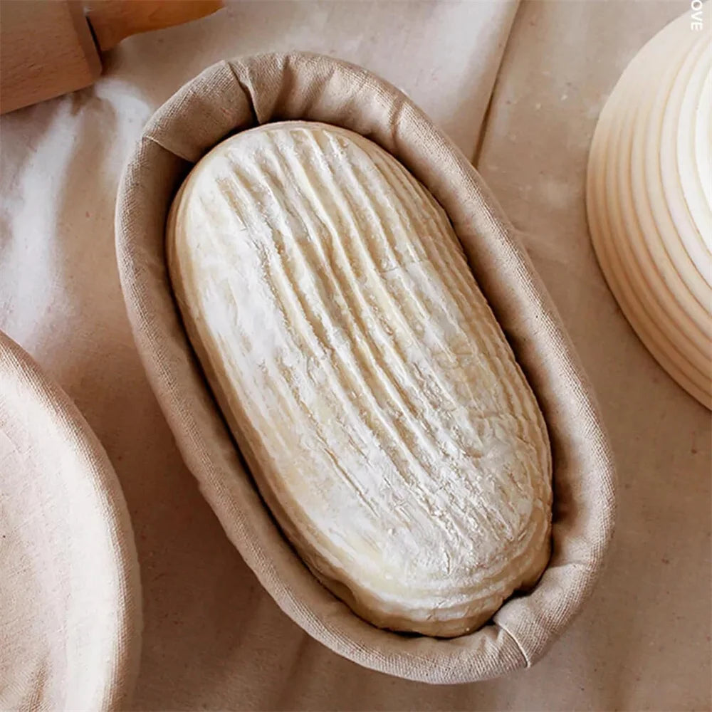 Banneton Bread Proofing Basket Set — 10" Oval with Bread Lame & Dough Whisk