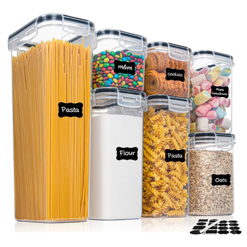 BPA-Free Airtight Food Storage Containers Set — 7 Piece Kitchen Organization