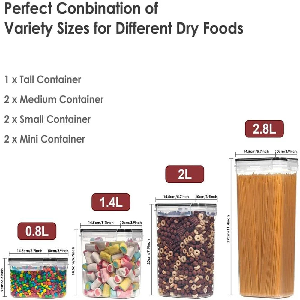 BPA-Free Airtight Food Storage Containers Set — 7 Piece Kitchen Organization