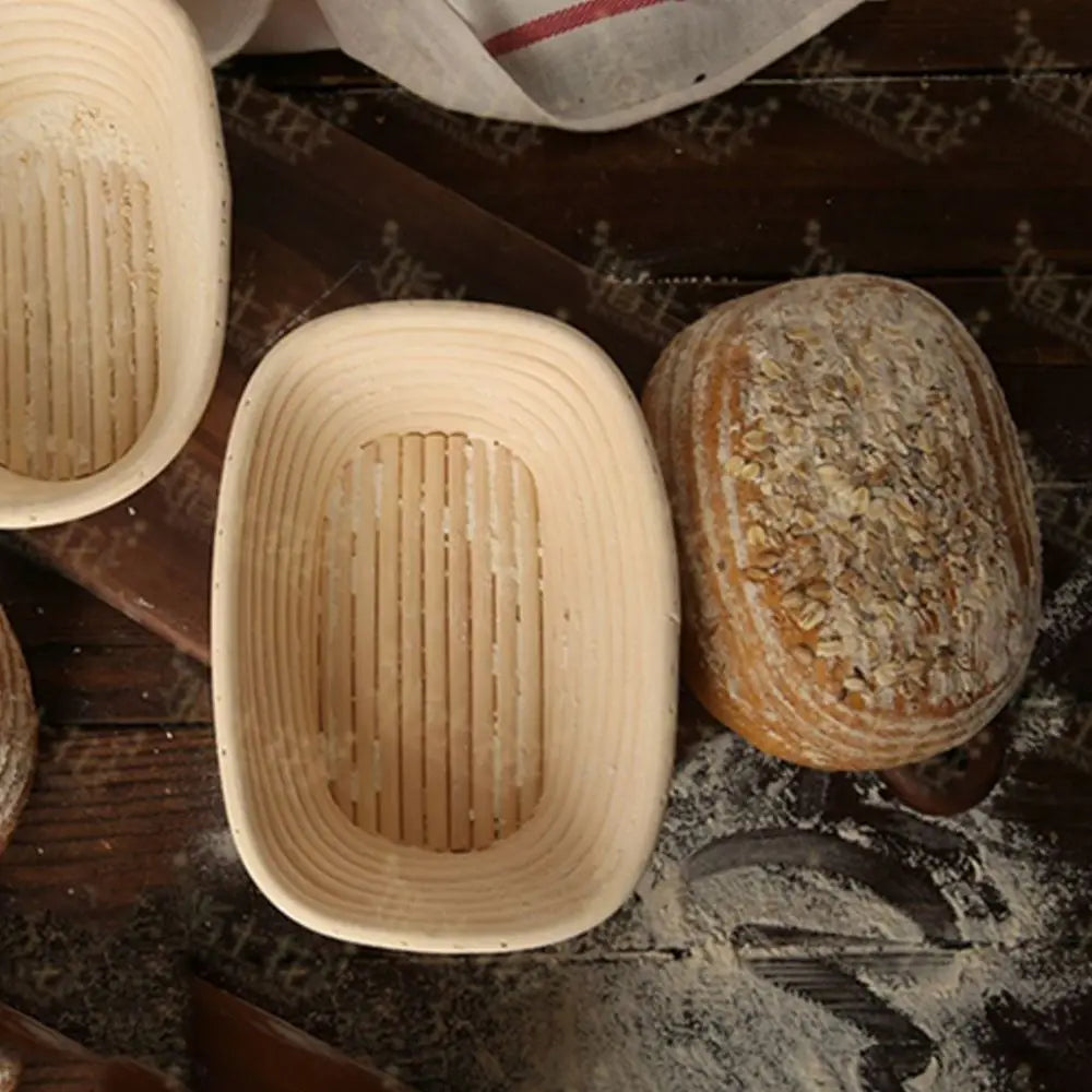 Rattan Banneton Bread Proofing Basket — Natural Sourdough Brotform with Liner