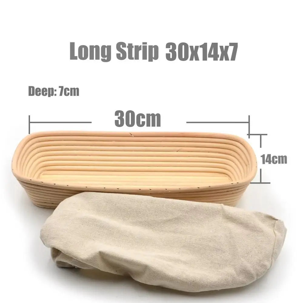 Rattan Banneton Bread Proofing Basket — Natural Sourdough Brotform with Liner