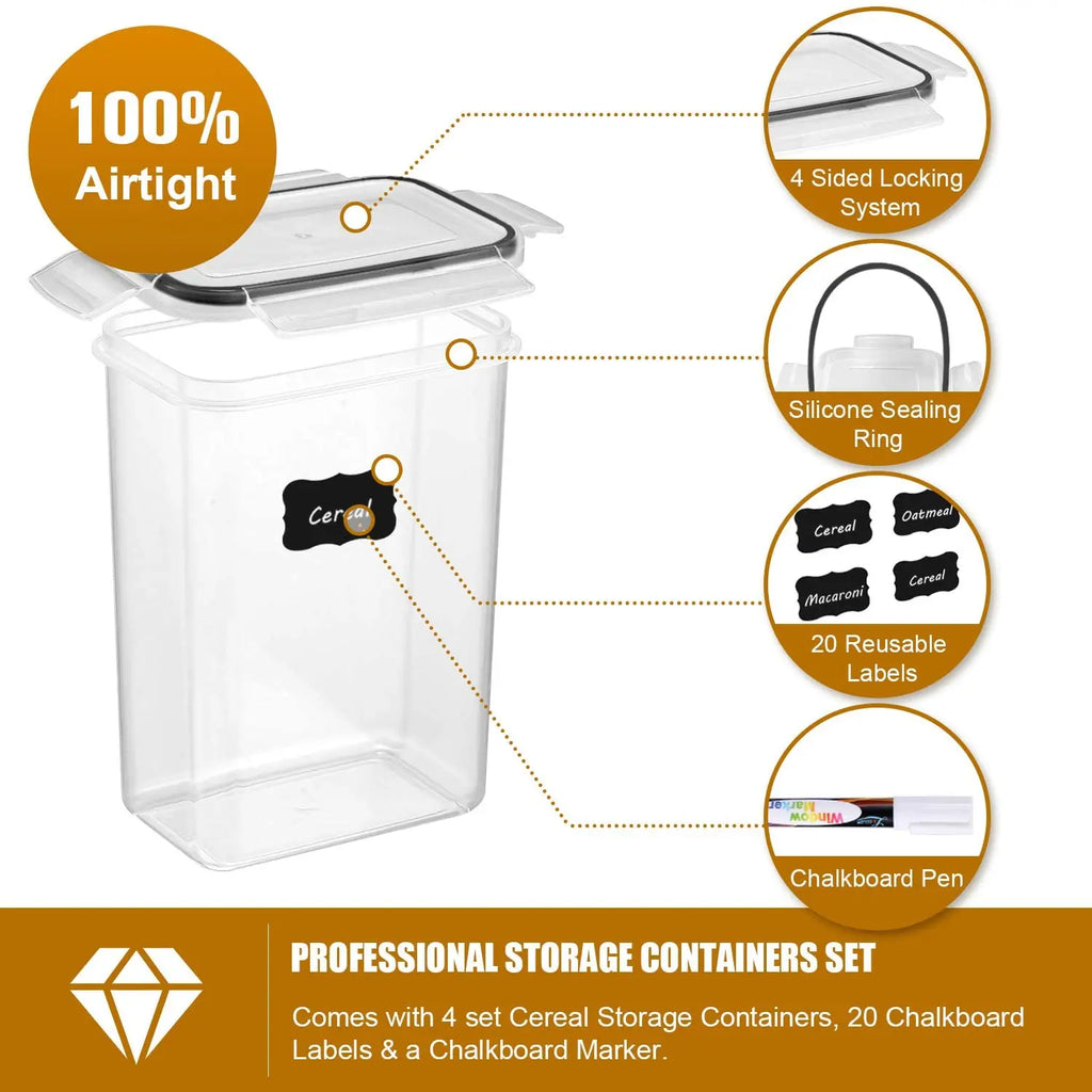 BPA-Free Airtight Food Storage Containers Set — 7 Piece Kitchen Organization