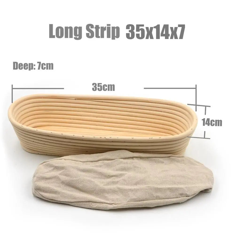 Rattan Banneton Bread Proofing Basket — Natural Sourdough Brotform with Liner