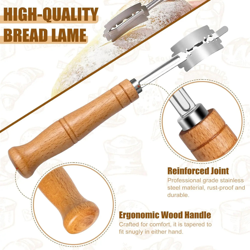 Banneton Bread Proofing Basket Set — 10" Oval with Bread Lame & Dough Whisk