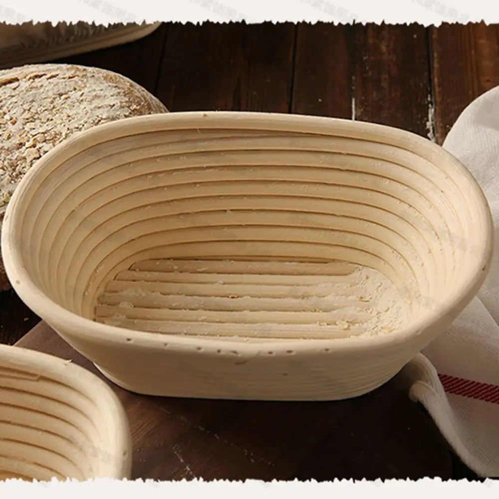 Rattan Banneton Bread Proofing Basket — Natural Sourdough Brotform with Liner