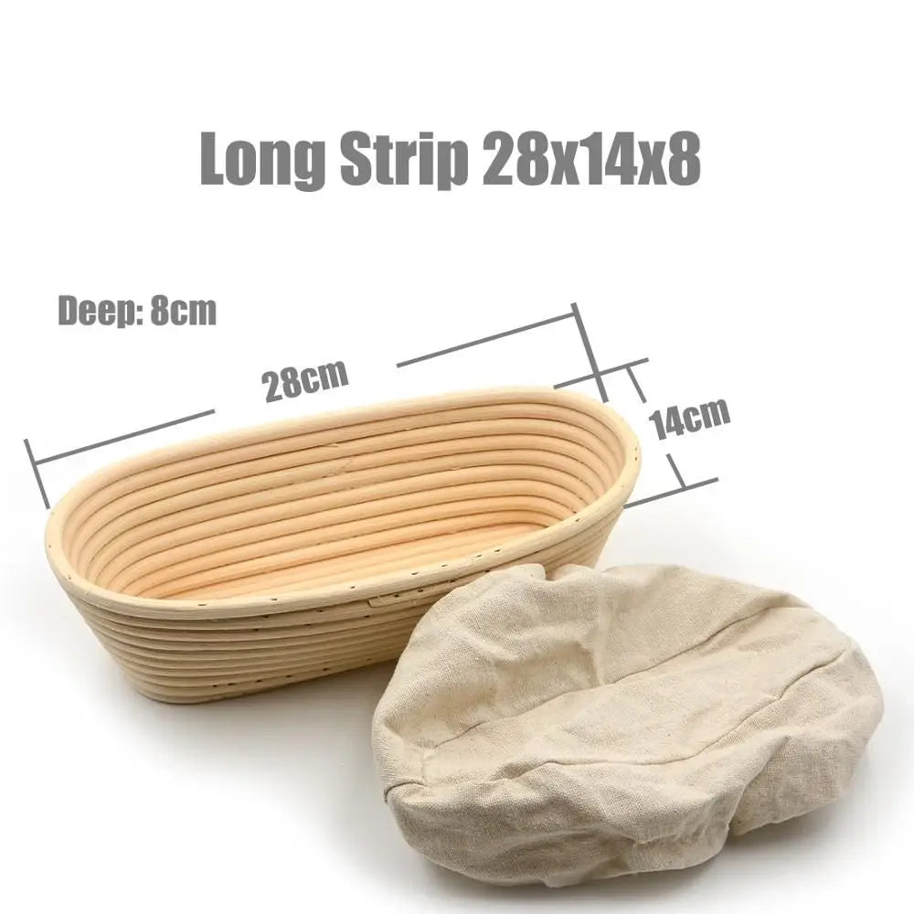 Rattan Banneton Bread Proofing Basket — Natural Sourdough Brotform with Liner
