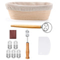 Banneton Bread Proofing Basket Set — 10" Oval with Bread Lame & Dough Whisk