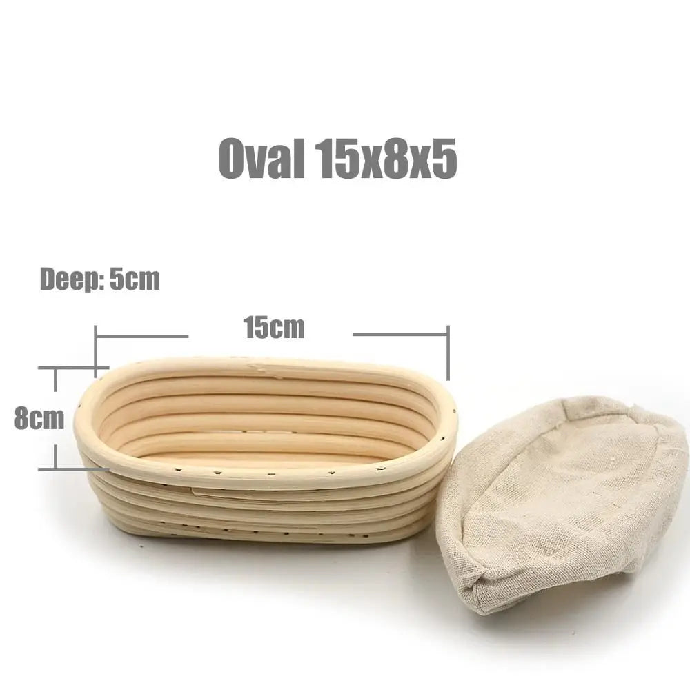 Rattan Banneton Bread Proofing Basket — Natural Sourdough Brotform with Liner
